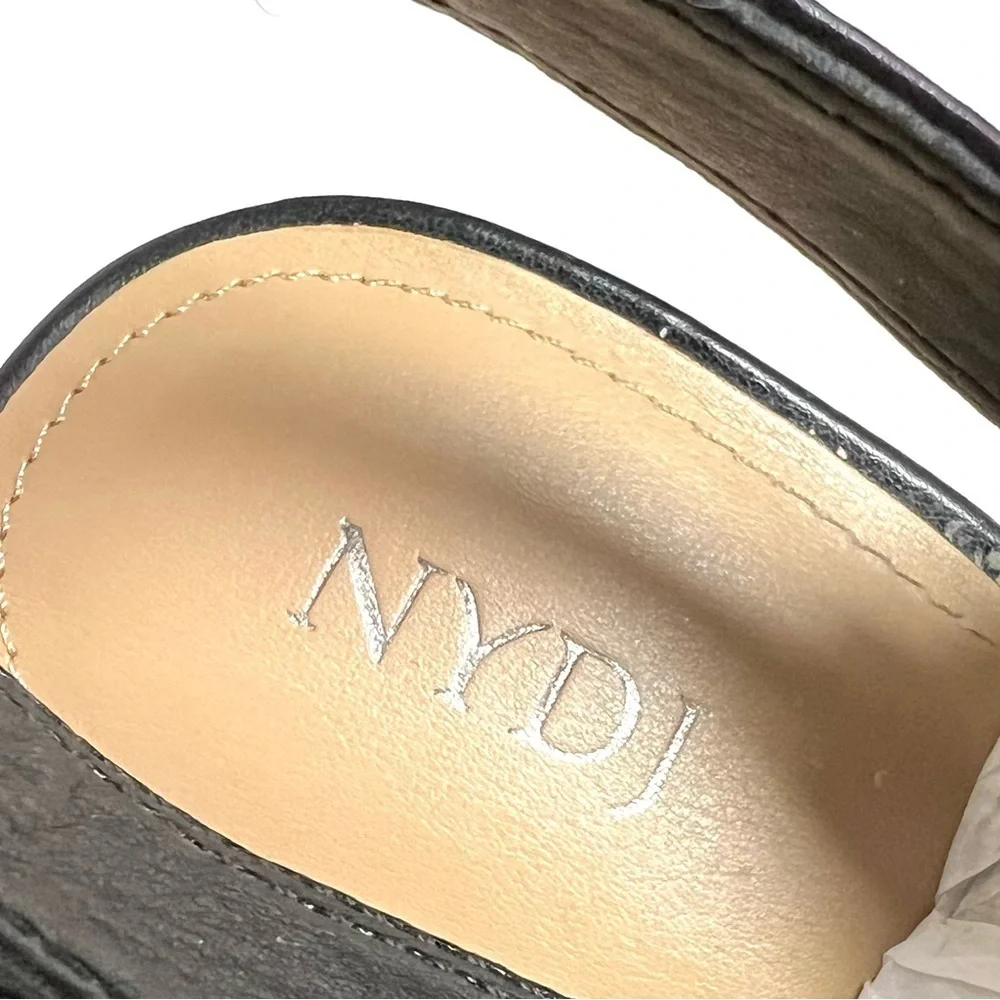 NYDJ Lyssa Black Women's Open-Toe Slingback block heel sandals classic size 10M